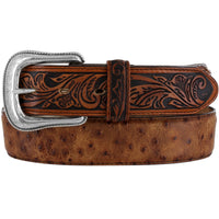 Tony Lama Men's Rustic Ostrich Belt