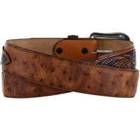 Tony Lama Men's Rustic Ostrich Belt
