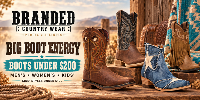 Men’s, women’s and kids’ Western and work boots under $200 at Branded Country Wear
