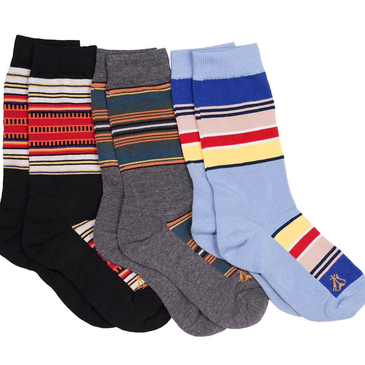 Pendleton National Park Crew Socks -3 Pack (Black/Charcoal/Blue)