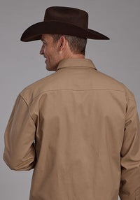 Roper Men's L/S Brushed Twill Solid Western Snap Shirt (Available in 4 Color Choices)