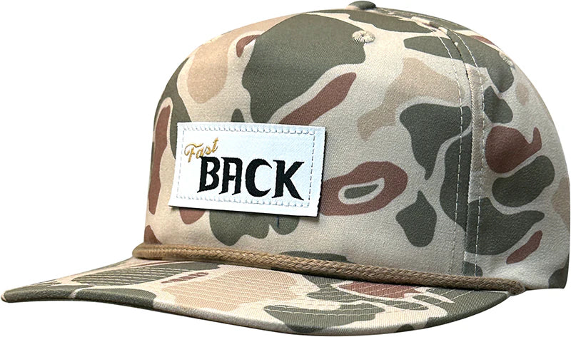 Fast Back Ropes Men's Rope Trucker Cap in Harvest Duck Camo