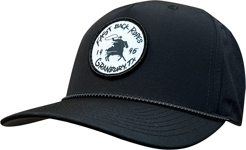 Fast Back Ropes Men's Performance Rope Trucker Cap in Black