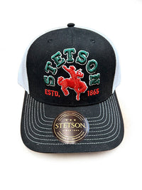 Stetson Bronc Rider Mexico Flag Trucker Cap in Black