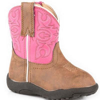 Roper Cowbabies Ainsley Pink Infant and Toddler Boot