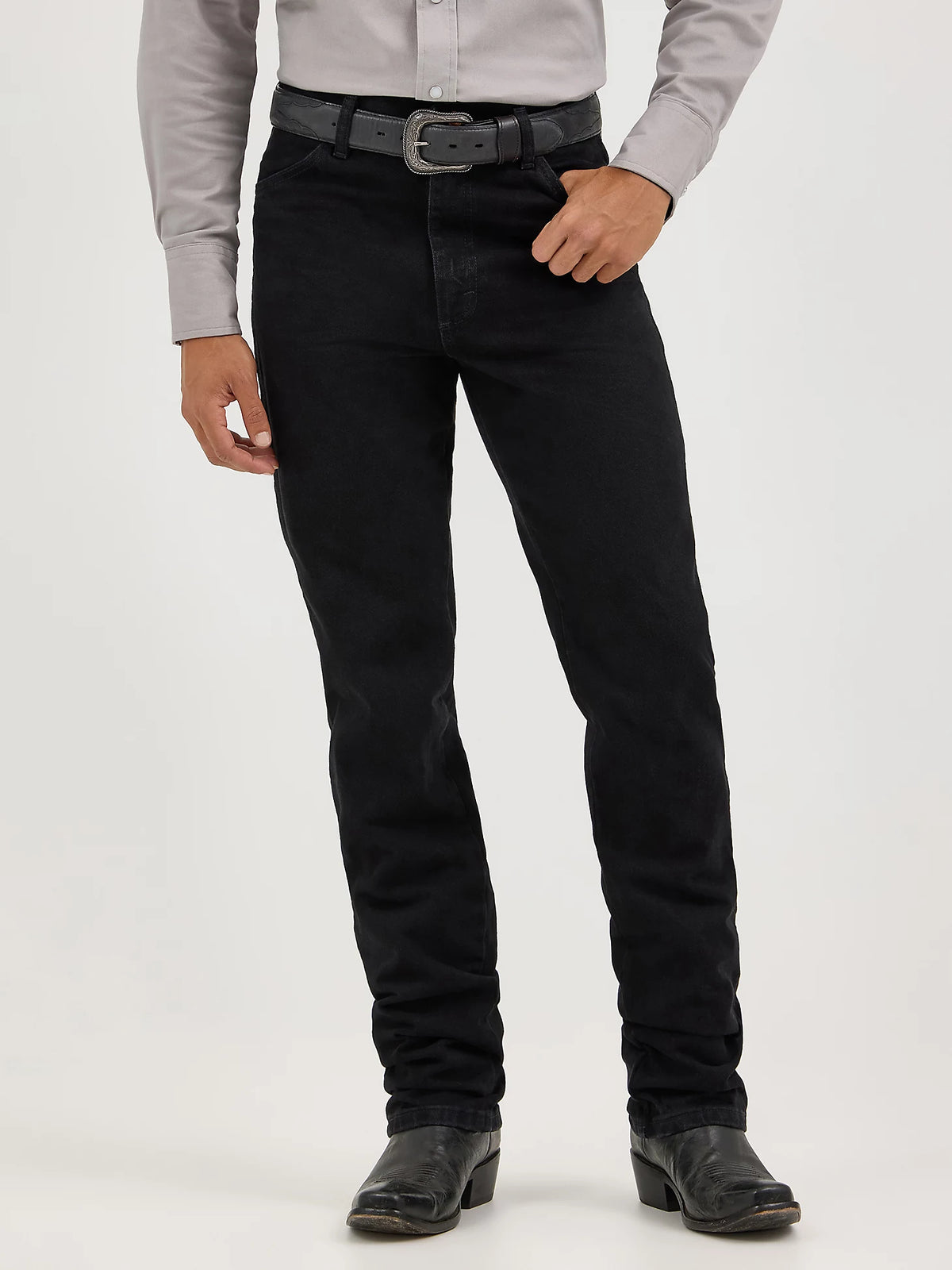 Wrangler Men's Cowboy Cut Slim Fit Jean in Shadow Black