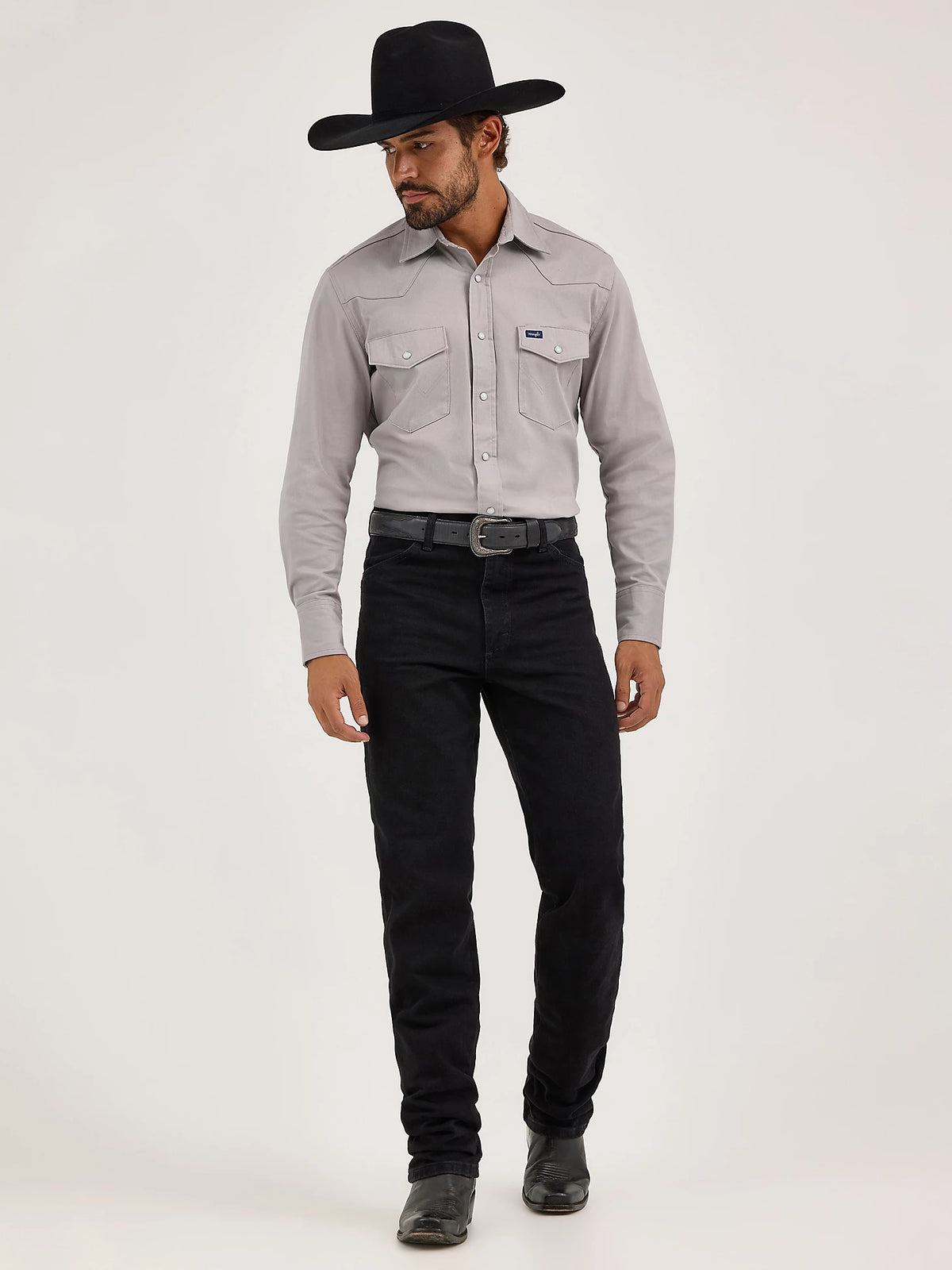 Wrangler Men's Cowboy Cut Slim Fit Jean in Shadow Black