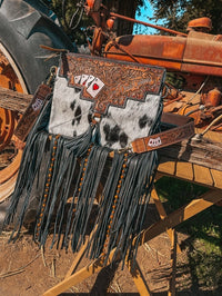 Don't Chase Cowboys Cowhide Leather Tooled Purse