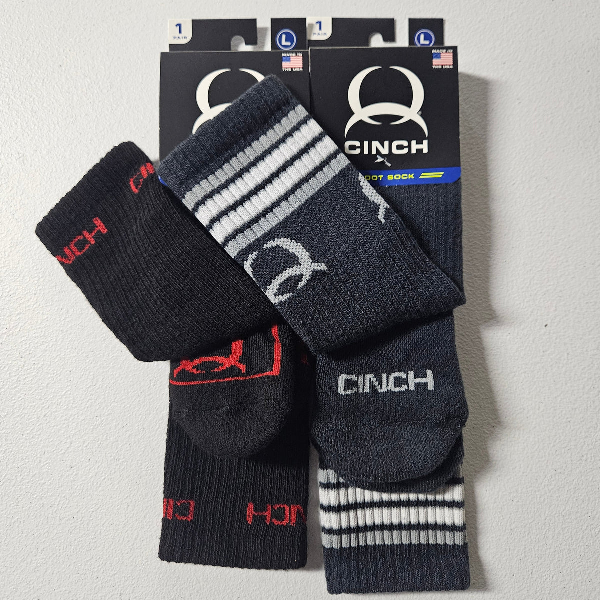 Cinch Men's Boot Socks- 1 Pair (2 Color Styles Available)