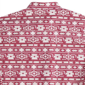 Tin Haul Men's S/S Aztec Stripe Western Snap Shirt in Wine