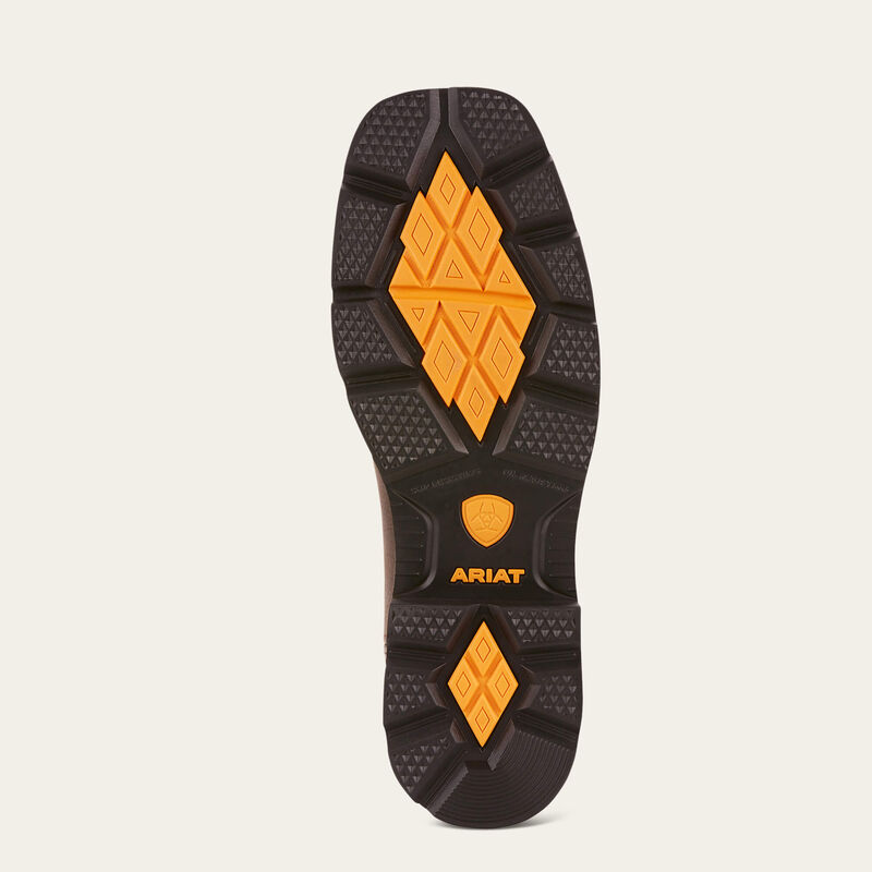 Ariat Men's Groundbreaker Wide Square Toe Waterproof Steel Toe Work Boot in Dark Brown