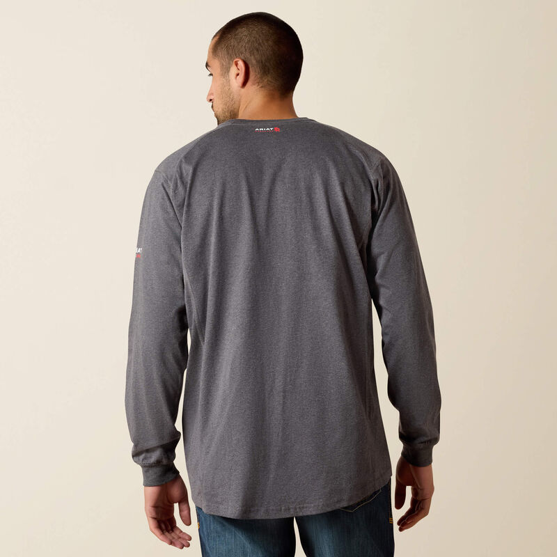 Ariat Men's FR Air Crew Long Sleeve T-Shirt in Charcoal