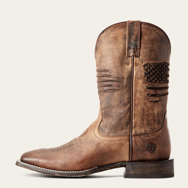 Ariat Men's Circuit Patriot Cowboy Boot in Weathered Tan