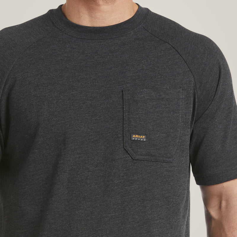 Ariat Men's Rebar Cotton Strong Pocket T-Shirt in Charcoal Heather