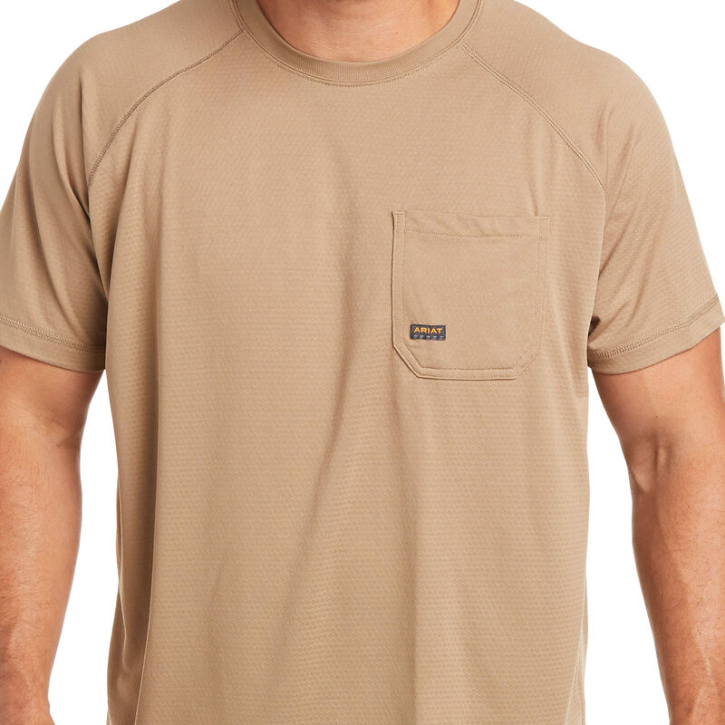 Ariat Men's Rebar Heat Fighter Staple T-Shirt in Khaki