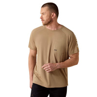 Ariat Men's Rebar Heat Fighter Staple T-Shirt in Khaki