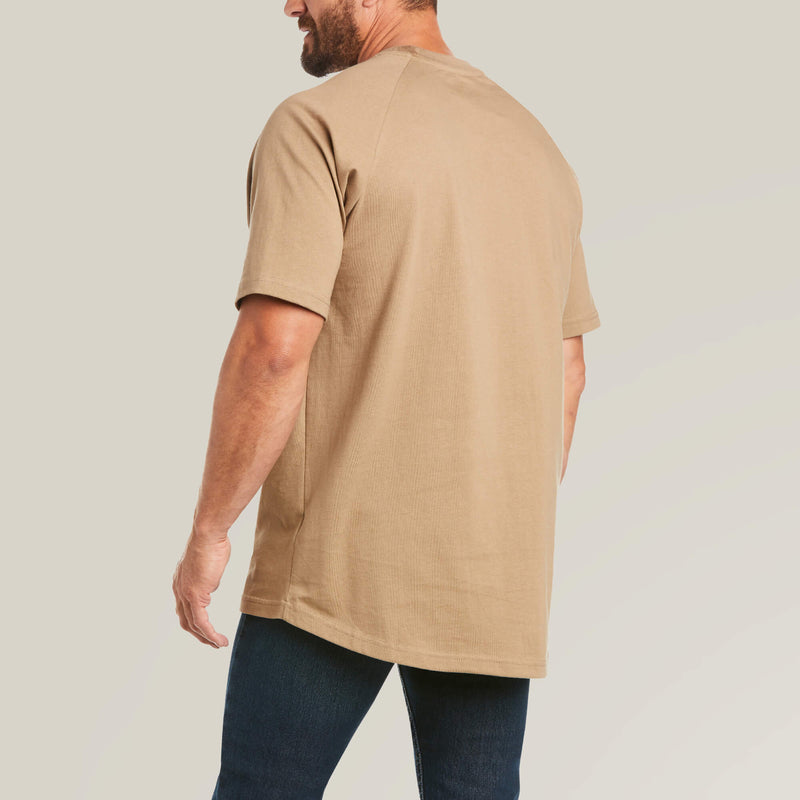 Ariat Men's Rebar Cotton Strong Pocket T-Shirt in Khaki
