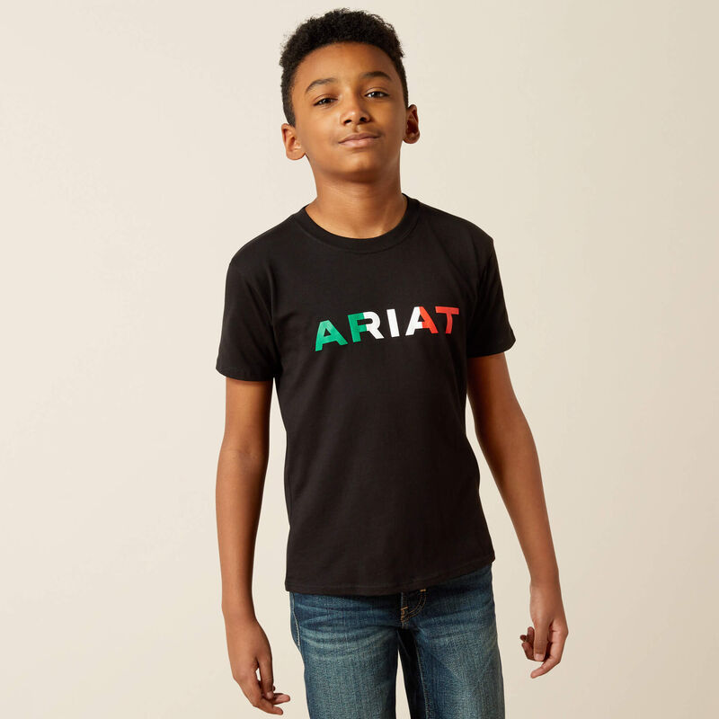 Ariat Boy's Viva Mexico Logo T-Shirt in Black