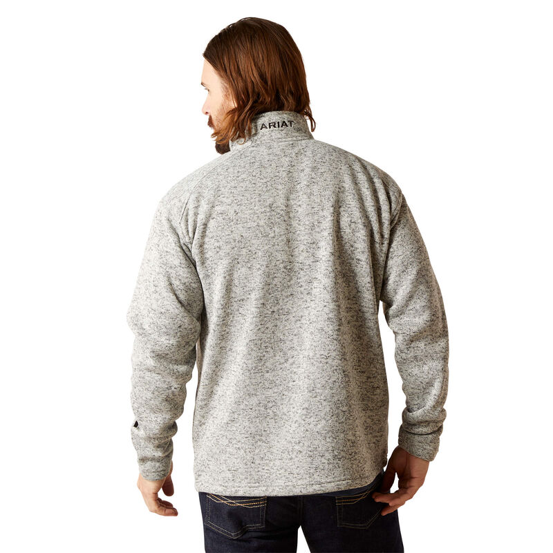 Ariat Men's Caldwell Logo Quarter Zip Sweater in Nulla Heather