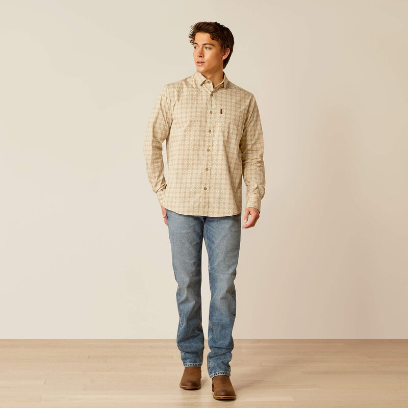 Ariat Men's Morgan Modern Fit Shirt in Pumice Stone