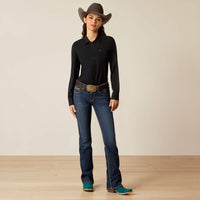 Ariat Women's Kirby Pro L/S Western Button Down Shirt in Solid Black (Available in Plus Sizes)