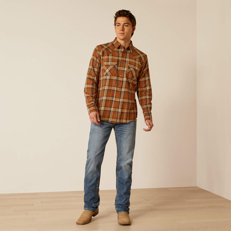 Ariat Men's Haiden Retro Fit Snap Shirt in Roasted Pecan