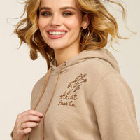 Ariat Women's Bronco Stitch Hoodie in Dark Oatmeal Heather