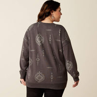 Ariat Women's Outlaw Oversized Sweatshirt in Grey Itzli (Available in Plus Sizes)