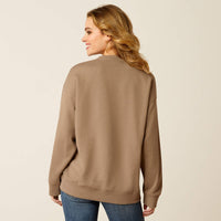 Ariat Women's Western Days Oversized Sweatshirt in Dark Khaki Heather (Available in Plus Sizes)