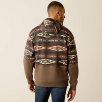 Ariat Men's Southwest Color Block Pullover Hoodie in Brindle