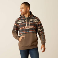 Ariat Men's Southwest Color Block Pullover Hoodie in Brindle