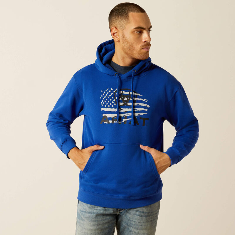 Ariat Men's Breakthru Pullover Hoodie in Surf The Web (Available in Tall Sizes)