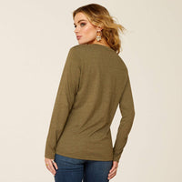 Ariat Women's AG Heritage Long Sleeve T-Shirt in Military Heather (Available in Regular and Plus Sizes)