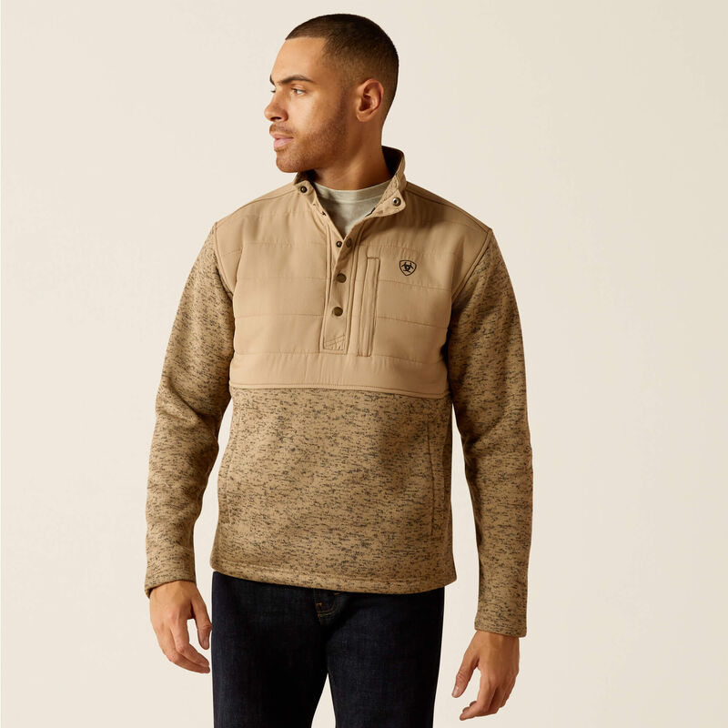 Ariat Men's Caldwell Reinforced 1/2 Snap Sweater in Chinchilla