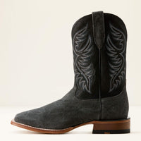 Ariat Men's Wiley Cowboy Boot in Black Elephant Roughout/ Bayou