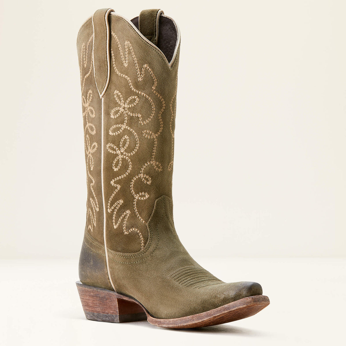 Ariat Women's Jukebox Western Boot in Soft Olive Suede