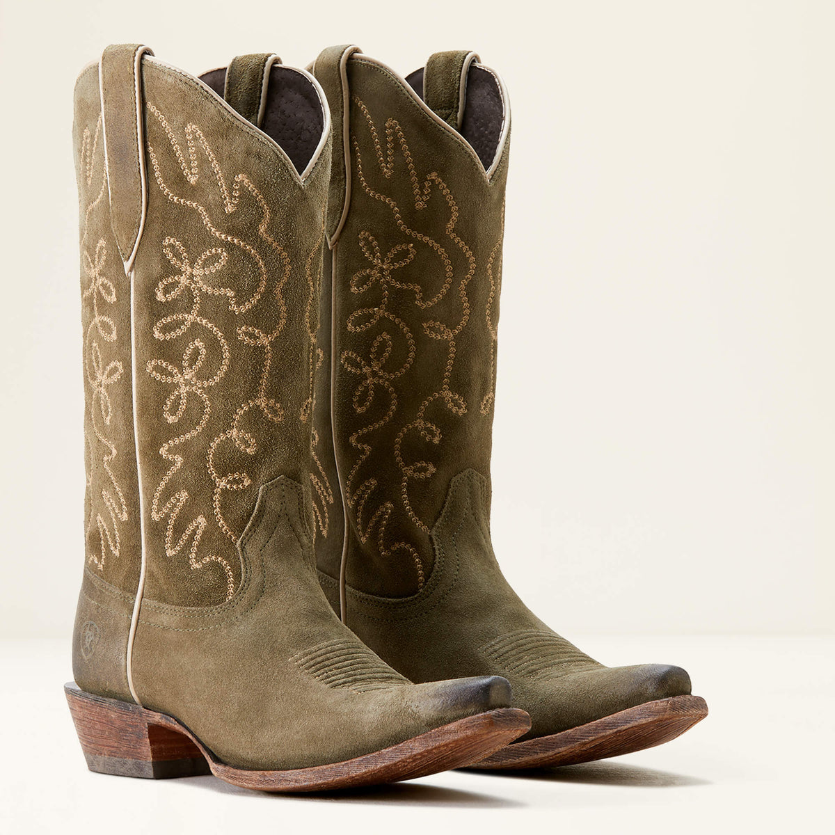 Ariat Women's Jukebox Western Boot in Soft Olive Suede