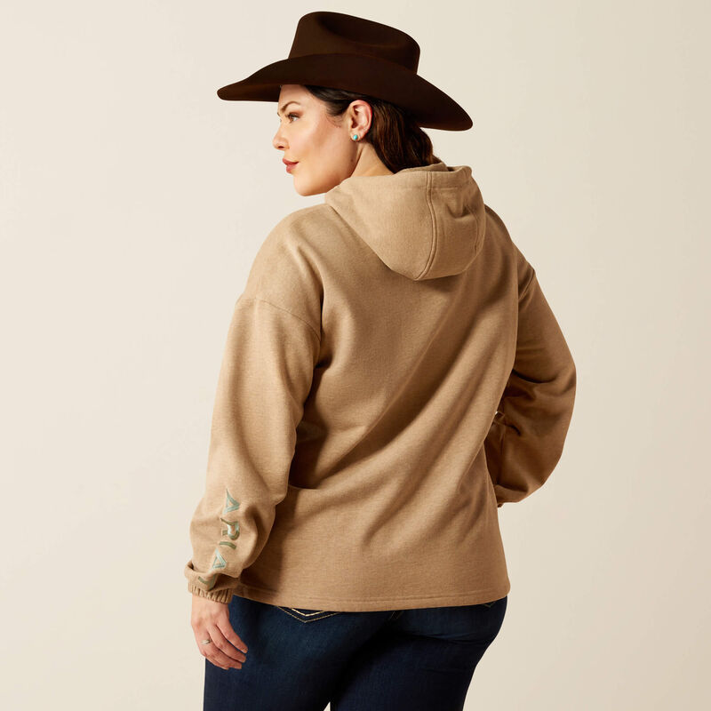 Ariat Women's Essential Logo Hoodie in Dark Oatmeal (Available in Plus Sizes)