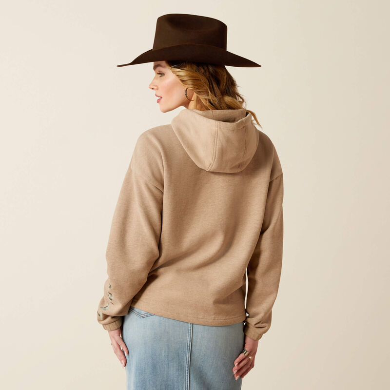 Ariat Women's Essential Logo Hoodie in Dark Oatmeal (Available in Plus Sizes)