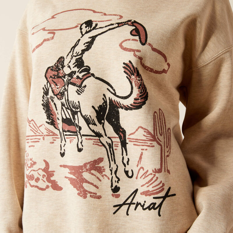 Ariat Women's Roughstock Oversized Crew Sweatshirt in Oatmeal Heather (Available in Plus Sizes) (Copy)