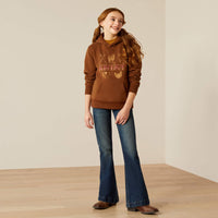 Ariat Girl's Ranch Collections Hoodie in Soft Silt