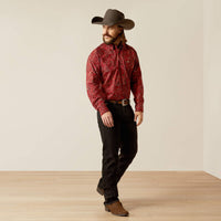 Ariat Men's Jaydon L/S Classic Fit Western Button Down Shirt in Red Paisley