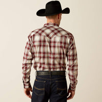 Ariat Men's Pro Series Walt L/S Classic Fit Western Snap Shirt in Red Grey Plaid