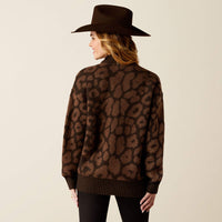 Ariat Women's Moda Turtle Neck Sweater in Mole Leopard