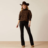 Ariat Women's Moda Turtle Neck Sweater in Mole Leopard