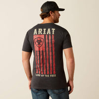 Ariat Men's Barbed Flag Graphic T-Shirt in Charcoal Heather