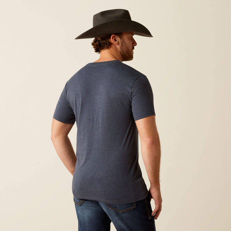 Ariat Men's Made To Last Bronco Graphic T-Shirt in Navy Heather