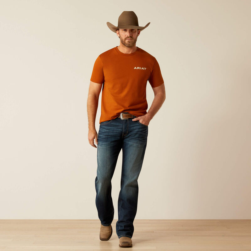 Ariat Men's Buffalo West Graphic T-Shirt in Burnt Umber