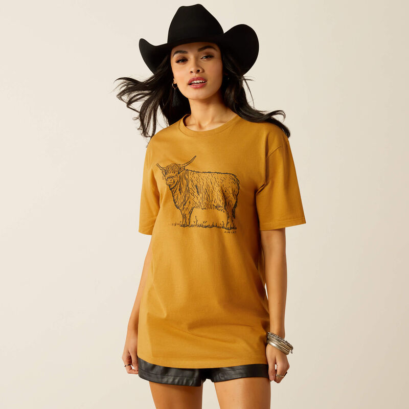 Ariat Women's Highlander Graphic T-Shirt in Harvest Gold