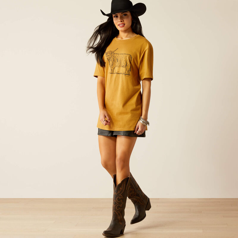 Ariat Women's Highlander Graphic T-Shirt in Harvest Gold